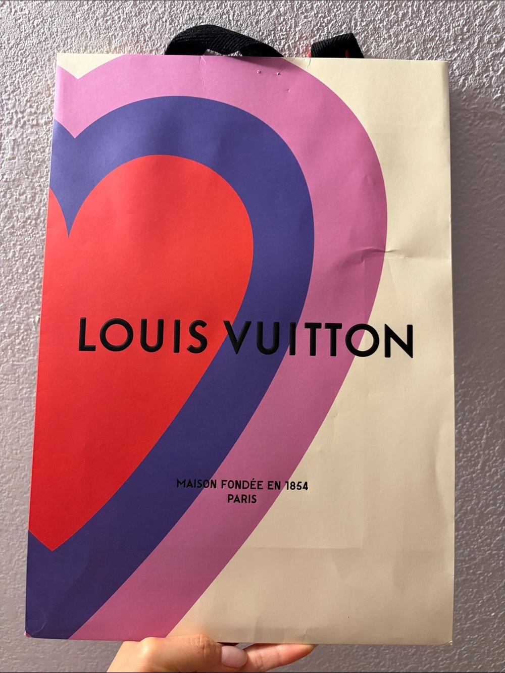 Louis Vuitton Red Pink Purple Heart Graphic Art Tote Print